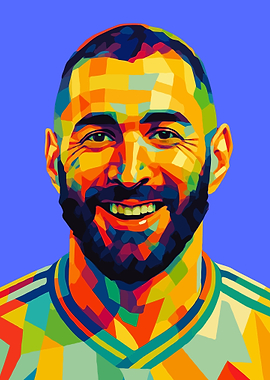 Karim Benzema Wpap Pop Art Portrait