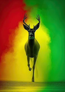 Deer in Rasta Colors