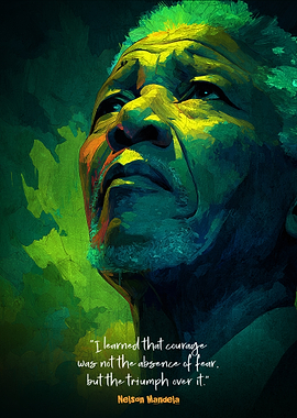 Nelson Mandela Portrait with Quote