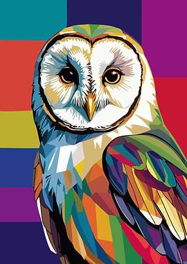Colorful Owl Pop Art Portrait