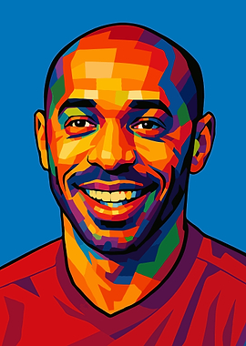 Thierry Henry Colorful Wpap Pop Art Portrait