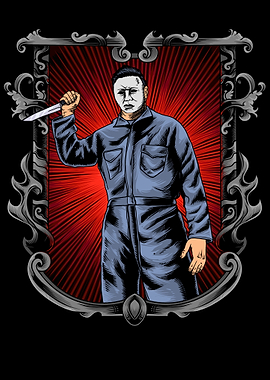 Michael Myers Illustration with Knife