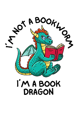Book Dragon Cartoon Illustration