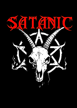 Satanic Goat Skull Pentagram Graphic