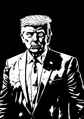 Zombie Portrait in Black and White