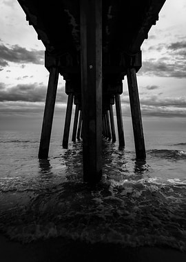 Black and White Pier View