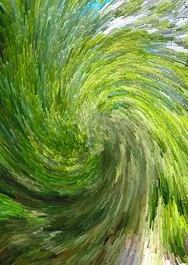 Green Swirl Abstract
