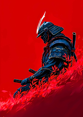 Samurai Warrior in Red