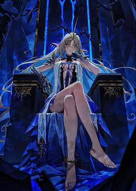 Anime Queen on Throne