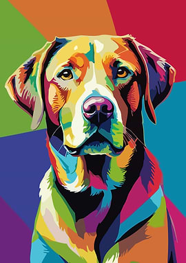 Colorful Labrador Retriever Pop Art Portrait
