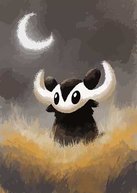 Cute Furry Creature Under Moonlight