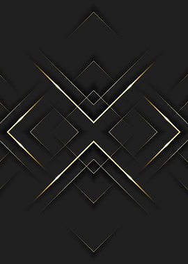 Abstract Black and Gold Geometric Pattern