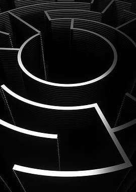 Abstract Maze in Black and White