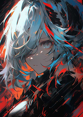 Anime Girl with White Hair