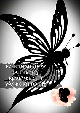Butterfly Silhouette with Inspirational Quote