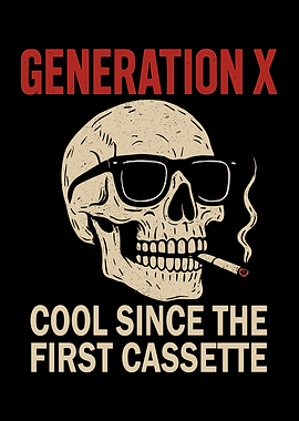 Generation X Skull with Sunglasses