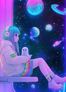 Anime Girl Ghost Space