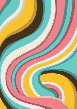 Retro Wavy Abstract Pattern