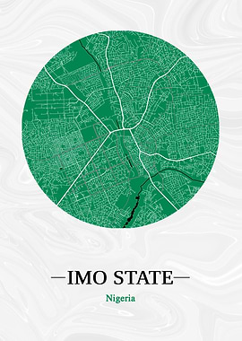 Imo State, Nigeria Map Art