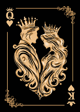 King and Queen Playing Card Art