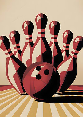 Bowling Ball and Pins