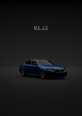 Blue BMW M5 CS on Black