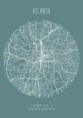 Atlanta Map Art Print