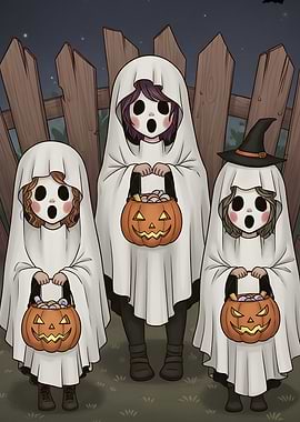 Halloween Ghosts Trick-or-Treating