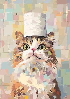 Cat with Hat Painting