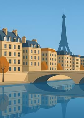 Paris cityscape with Eiffel Tower