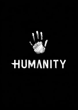 Humanity Handprint Black and White Graphic