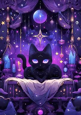 Celestial Cat Purple Eyes
