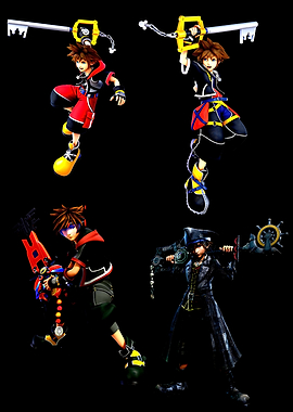 Kingdom Hearts Characters with Keyblades