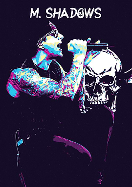M. Shadows Colorful Portrait with Skull