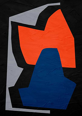 Abstract Shapes on Black Textured Background