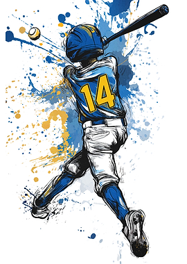 Baseball Player Hitting Ball Illustration
