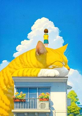 Giant Cat Nap Girl Head