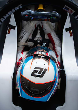 Race Car Driver in Cockpit