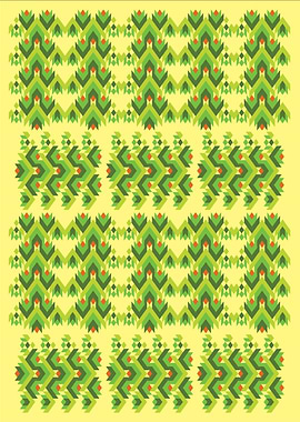 Geometric Green and Yellow Pattern