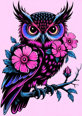 Floral Owl Illustration
