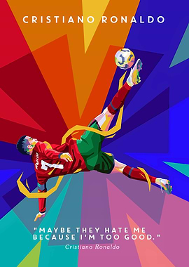 Cristiano Ronaldo Colorful Pop Art Poster