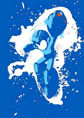 Mega Man Blue Splash Art