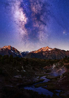 Milky Way over Mountain Landscape