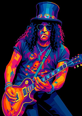 Slash Guitarist Pop Art Portrait