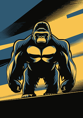 Powerful Gorilla Illustration