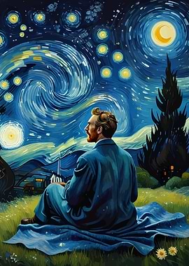 Van Gogh under Starry Night