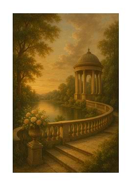 Classical Garden Pavilion by the Lake