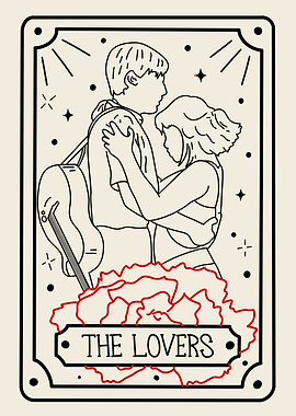 The Lovers Tarot Card Illustration Hadestown