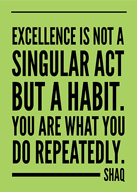 Excellence is a Habit - Shaq Quote