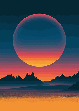 Abstract Landscape with Large Planet
